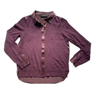 twin set simona barbieri Purple Button-Up Top sweater wool silk